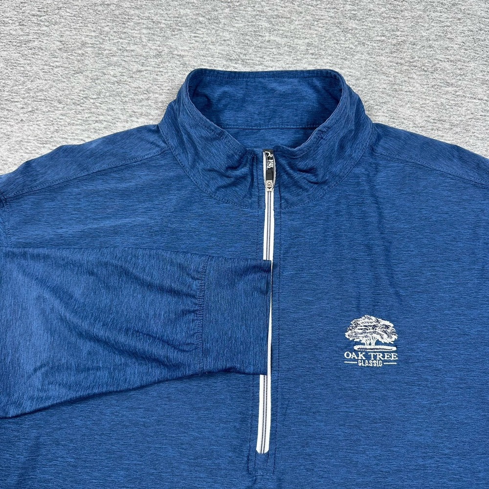 Straight Down Pullover Mens Size Large Blue 1/4 Zip Performance Stretch Golf